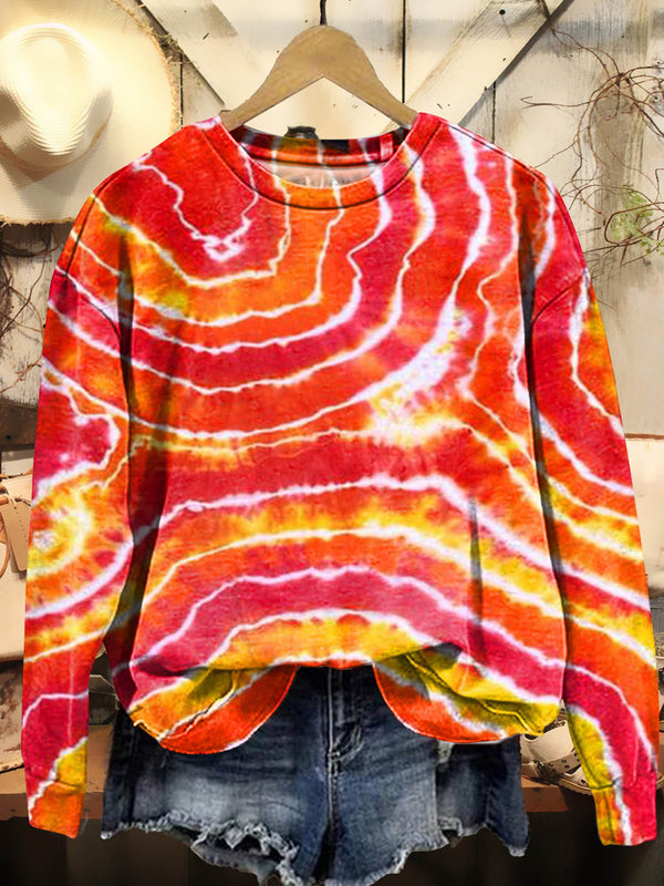 Colorful Gradient Tie-Dye Long Sleeve Shirt