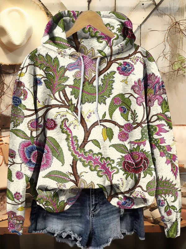 Delicate Floral Print Long Sleeve Sweatshirt