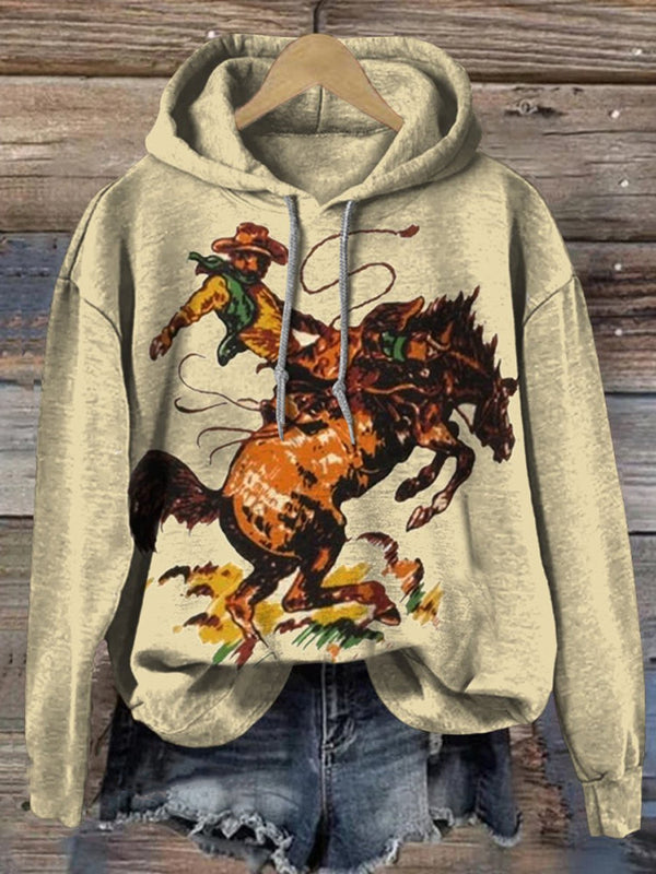 Western Cowboys Casual Hooded Sweatshirt