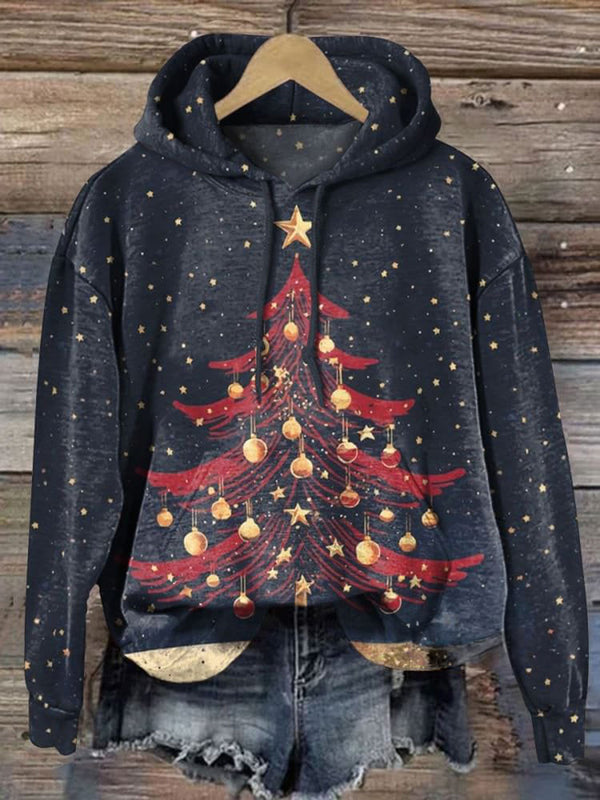 Star Christmas Tree Hooded Sweatshirt