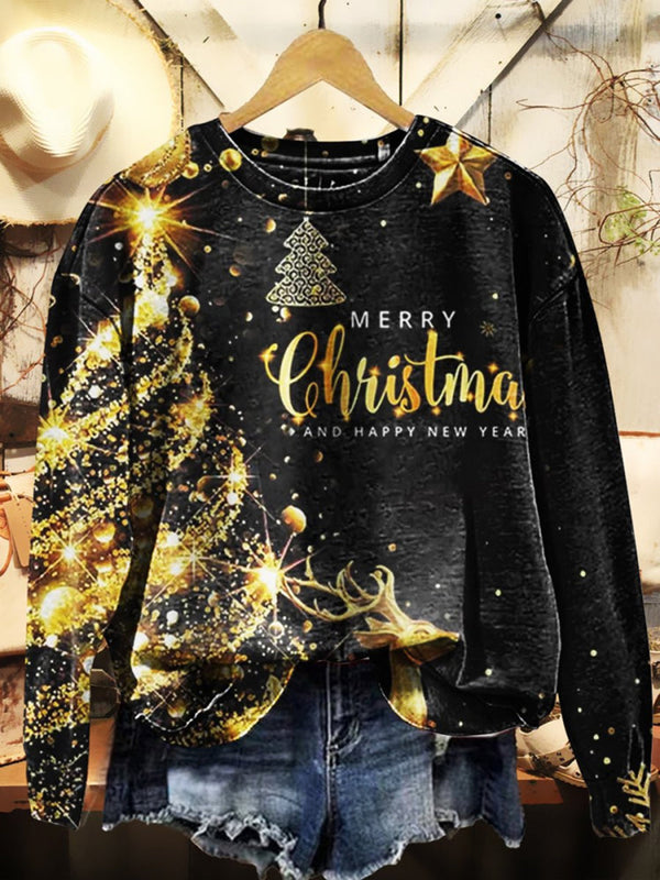 Women's Christmas Printed Long Sleeve Casual Top