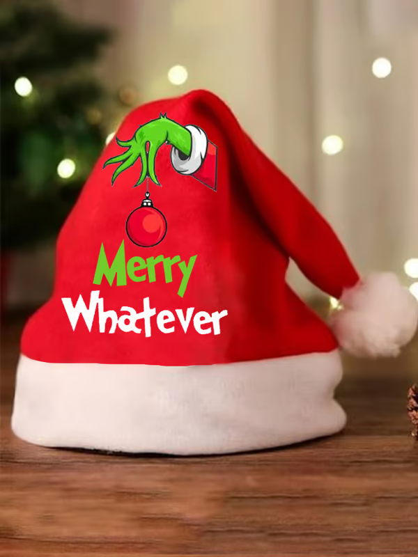 Unisex Merry Christmas Print Classic Christmas Character Hat