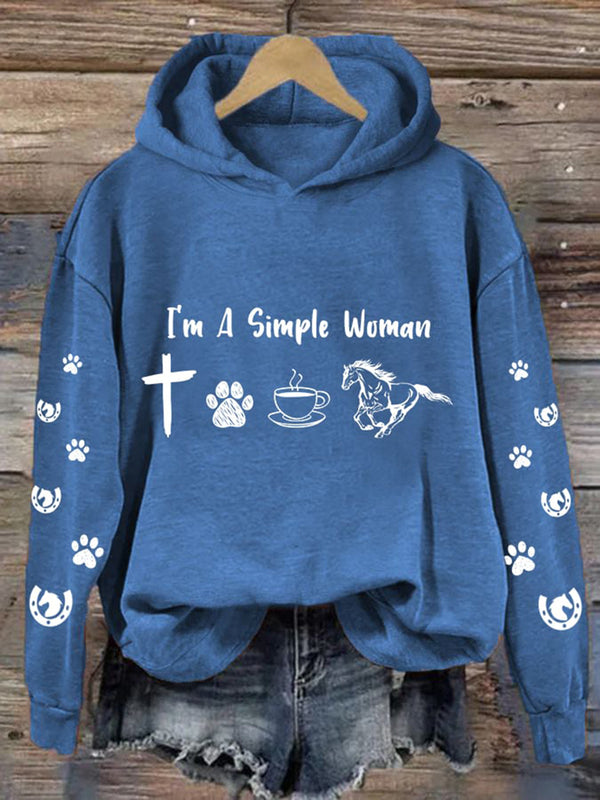 I'm a Simple Woman Long Sleeve Printed Hoodie